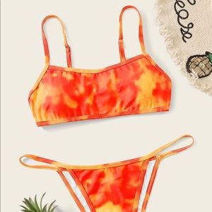 Shein Tie Dye Tanga Bikini Swimsuit